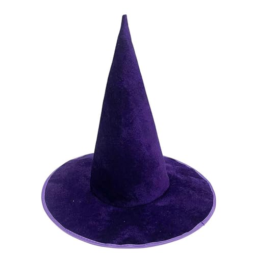 Generisch Chapéu de bruxa para Halloween, fantasia gótica pontiaguda com purpurina (roxo, tamanho único)