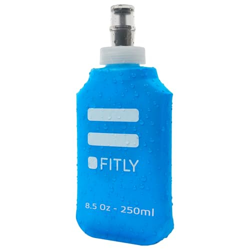 Image of Fitly FLASK250 - Soft Flask for Hydration Pack - Ideal for Running Hiking Cycling Climbing - Collapsible Water Bottle (8.5 oz - 250 ml)