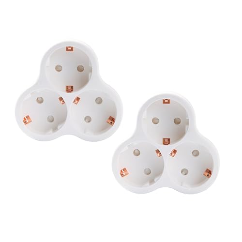 2 Stück Steckdosenleiste mit Mehrfachsteckdose, 3-fach...