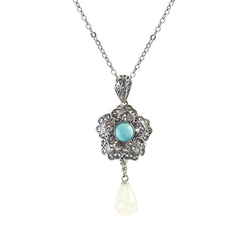 Collier jade naturel fini les bijoux ternes avec l'argent 925 hypoallergénique