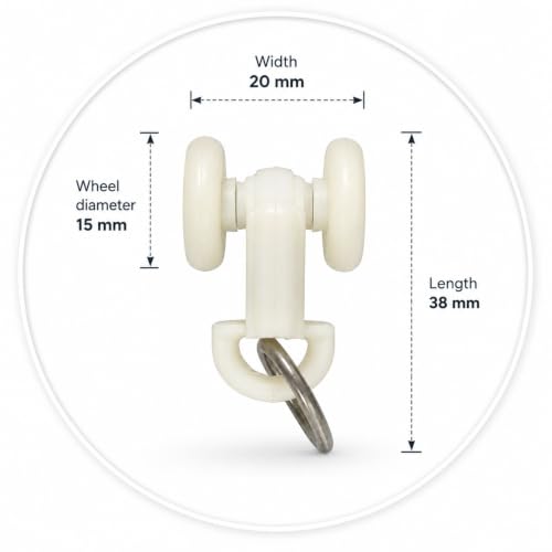 Image of FAPBADRI Jumbo Runners Sliders for M Track Curtain Channel | Heavy Duty Double Wheel Gliders | Color - Ivory | Pack of 50 Pieces