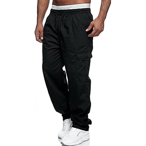 Mens Cargo Work Trousers Joggers Sports Trouser Elasticated Waist Trousers Outdoor Camping Hiking Loose Fit Walking Pants F1 Cover