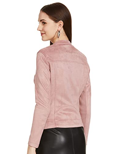 Image of Max Polyester Women Solid Full Sleeves Biker Standard Length Jacket