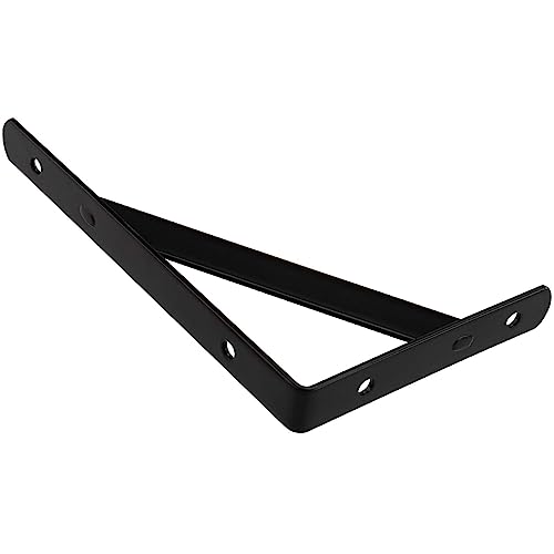 HEIHAK 12 Pack Shelf Bracket Heavy Duty, 6 Inch Black Shelf Support Shelves, Triangle Wall Right Angle Shelf… - Image 3