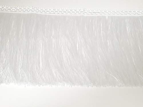 1metre Fringe 20CM Wide Tassel Trim LACE, Available in 5 Colours by MNJ-TRIMMINGS (White)