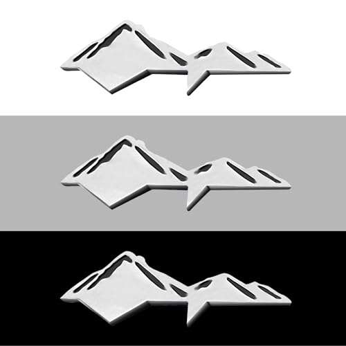 Image of Mountain Emblem for 2016-2023 Tacoma, 2 Pcs Mountains Graphic Logo Badge, Trunk Mountain Logo Emblem, Car Exterior Accessories (Black Silver)