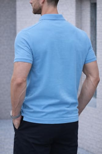 Image of Mack Jonney Men's Cotton Polo T-Shirt|Solid Regular Fit|Half Sleeve Collar T-Shirt for Casual Wear-MJ-32