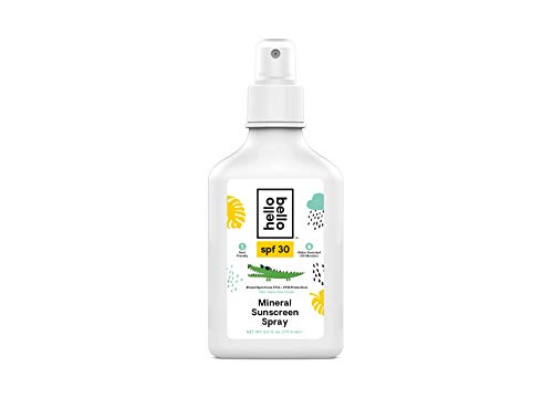 Image of Hello Bello Sunscreen Mineral Spray with Zinc Oxide - 30 SPF Broad Spectrum UVA/UVB Protection - Water Resistant, Hypoallergenic & Dermatologist-Tested - 6 Fl Oz (Pack of 1), 101335