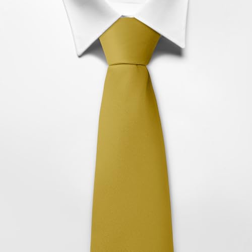 Image of Men's Classic Satin 3.15 inch Soild Color Necktie Wedding Business Tie & Gift Box