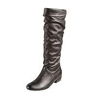 BOTCAM High Boots Stylish & Practical Women's Plain Knight Boots Winter Boots Elegant Chunky Block Heel Pointed Toe Waterproof Long Shaft Boots Wellington Boots Mid Calf Cowboy Boots
