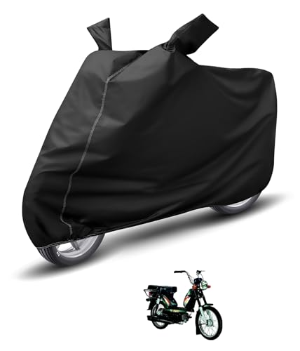 Image of Auto Hub Waterproof Scooty Cover Compatible with Kinetic Luna Dustproof, UV Protection Two Wheeler Scooty Luna Cover - Black