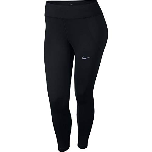 Nike Women's Fast Crop Plus, Black/Reflective Silver, 1X