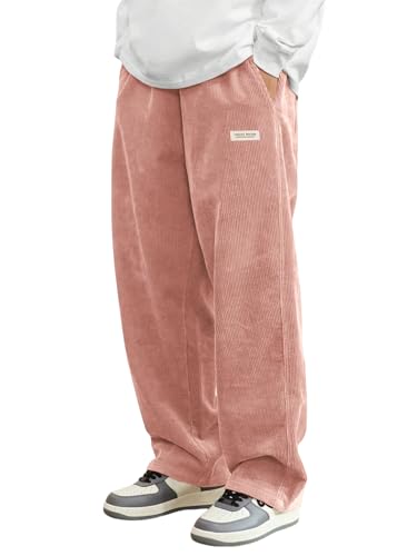 Image of ZAFUL Men's Corduroy Straight Leg Loose Fit Casual Pants