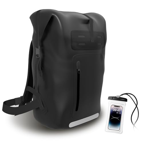 DUAXETONGXIA Waterproof Backpack?Heavy Duty Hiking Backpack?35/55/85L dry bag backpack waterproof for Men?Roll-Top Closure?for Kayaking, Travel, Hiking, Fishing, Camping, Motorcycles (black, 35L)