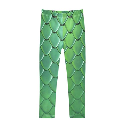 Snake Dragon Green Scales Girl's Leggings for Kids Toddler Girls Sweatpants Legging Pants Ballet Tights 4T