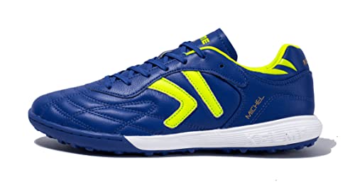 Image of KELME Men's Turf Soccer Cleats - Football Boots Outdoor /Indoor Unisex Adult Sizes - Pro Calfskin Leather Soccer Shoes - TF (Blue, 8.5)