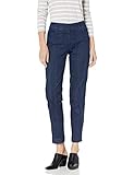 SLIM-SATION Women's Wide Band Pull On Ankle Pant with Tummy Control, Denim, 12