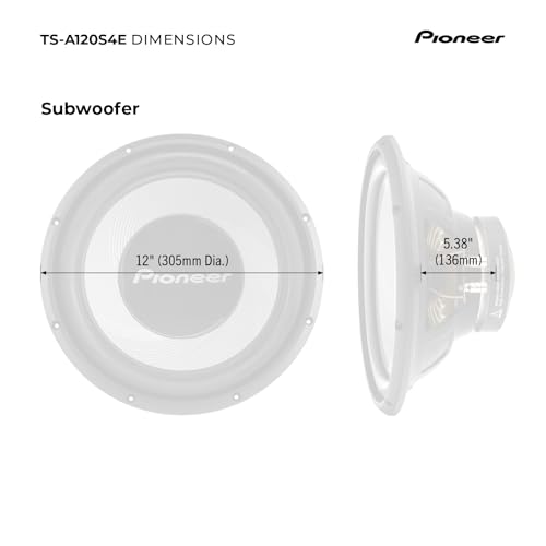 Image of PIONEER A-Series TS-A120S4E 12 inch Subwoofer 1400W Max | Sealed or Ported Enclosure Compatible, Strong Bass