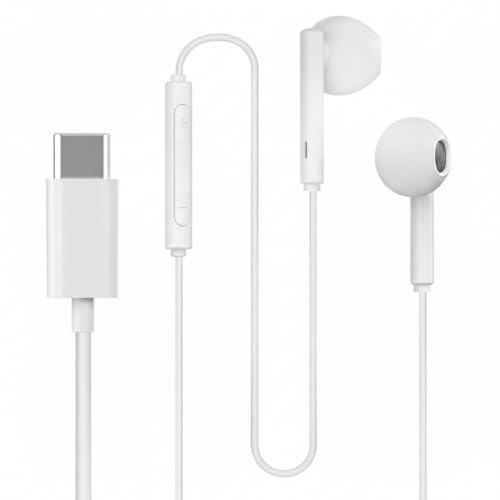 Image of AUNO Type C Wired Earphones Compatible with iPhon 15 /16 /17 Series, Type-C Earphone with HD Mic, Deep Bass Stereo Sound, Noise Cancelling & Volume Control