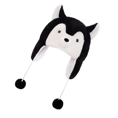 Warm Plush Caps with Animal Ears Hat for Snow Sports Indoor Comfort and Winter Fashion Penguins Capybara Beanies