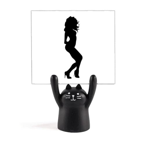 Support de mémo chat noir pour cheveux bouclés de bureau à la maison