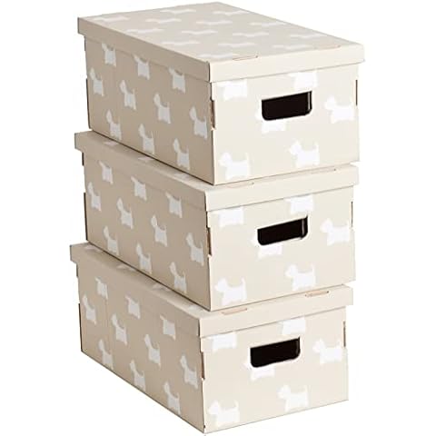 Kanguru UNDUETRE Cardboard Storage Box Doggy, FSC Certified 100% Recyclable, 3 PIECES, 29x51x20 cm Cover