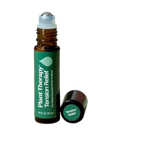 Plant Therapy Tension Relief Essential Oil Blend Pre-Diluted Roll-On 10 mL (1/3 oz) 100% Pure, Therapeutic Grade Essential Oils Diluted in Fractionated Coconut Oil