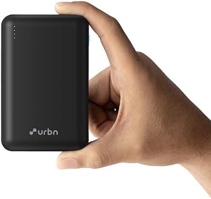 URBN 20000 mAh Premium Edition Nano Power Bank | Two-Way 22.5W Super Fast Charging | Pocket Size| Dual Type C Power Delivery (PD) Output + 1 USB Output for Quick Charge (Black) USB Type-C Input