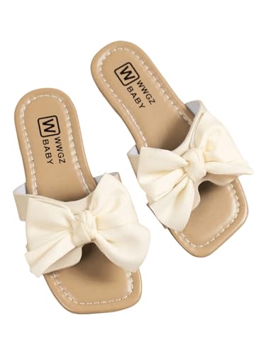 Image of GORGLITTER Girl's Slip on Sandals Bow Sandals Round Open Toe Beach Sandals