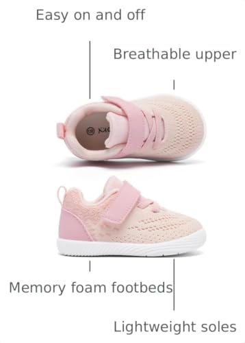 Image of MORENDL Toddler Sneakers Baby Boys & Girls Barefoot Shoes Lightweight Breathable Walking Running Tennis Athletic Sport Shoes