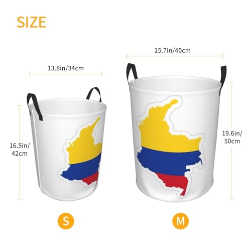 Panier à linge drapeau Colombie avec poignées pour linge et couvertures