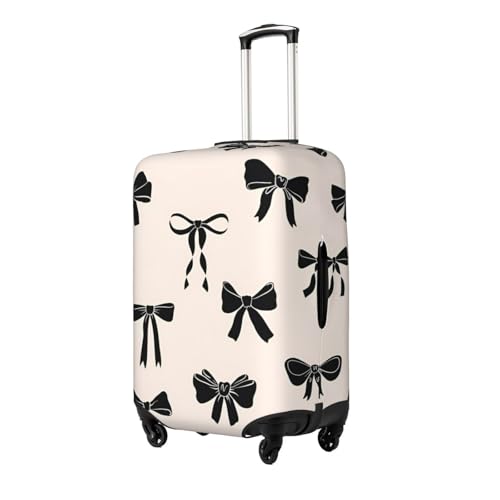 Black Ribbon Bows Travel Luggage Cover Fits 18-32 Inch Luggage, Elastic Suitcase Cover Protector with Concealed Zipper for Wheeled Suitcase Travel Accessories2