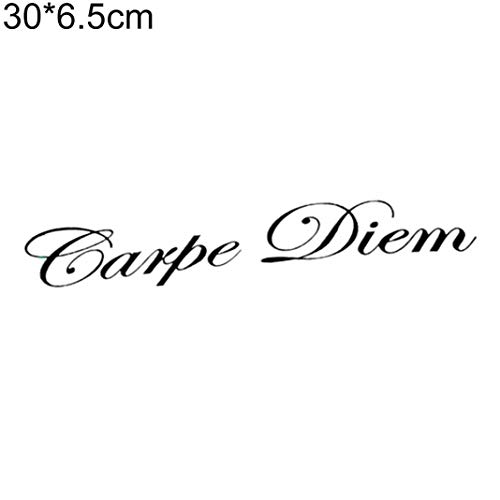 YSHtanj - Adhesivo decorativo para coche, diseño de letras de carpe diem, 30 x 6,5 cm, color negro