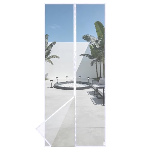 HOOMEE Moustiquaire magnétique pour portes de balcon ou de terrasse, tissu avec aimants puissants pour une fermeture automatique, installation facile sans perçage (120...
