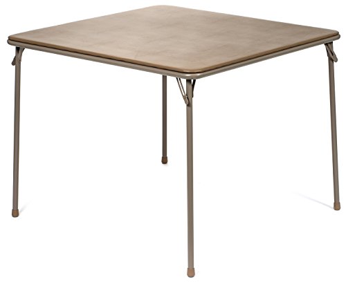 XL Series Vinyl Folding Card Table and Chair Set (5pc) - Comfortable Padded Upholstery for Easy Cleaning - Fold Away Design, Easy Storage - Premium Quality, Wheelchair Accessible (Beige)