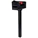 Gibraltar Mailboxes Patriot Medium Capacity Rust-Proof Plastic Black, Post-Mount Mailbox, GMB505B01