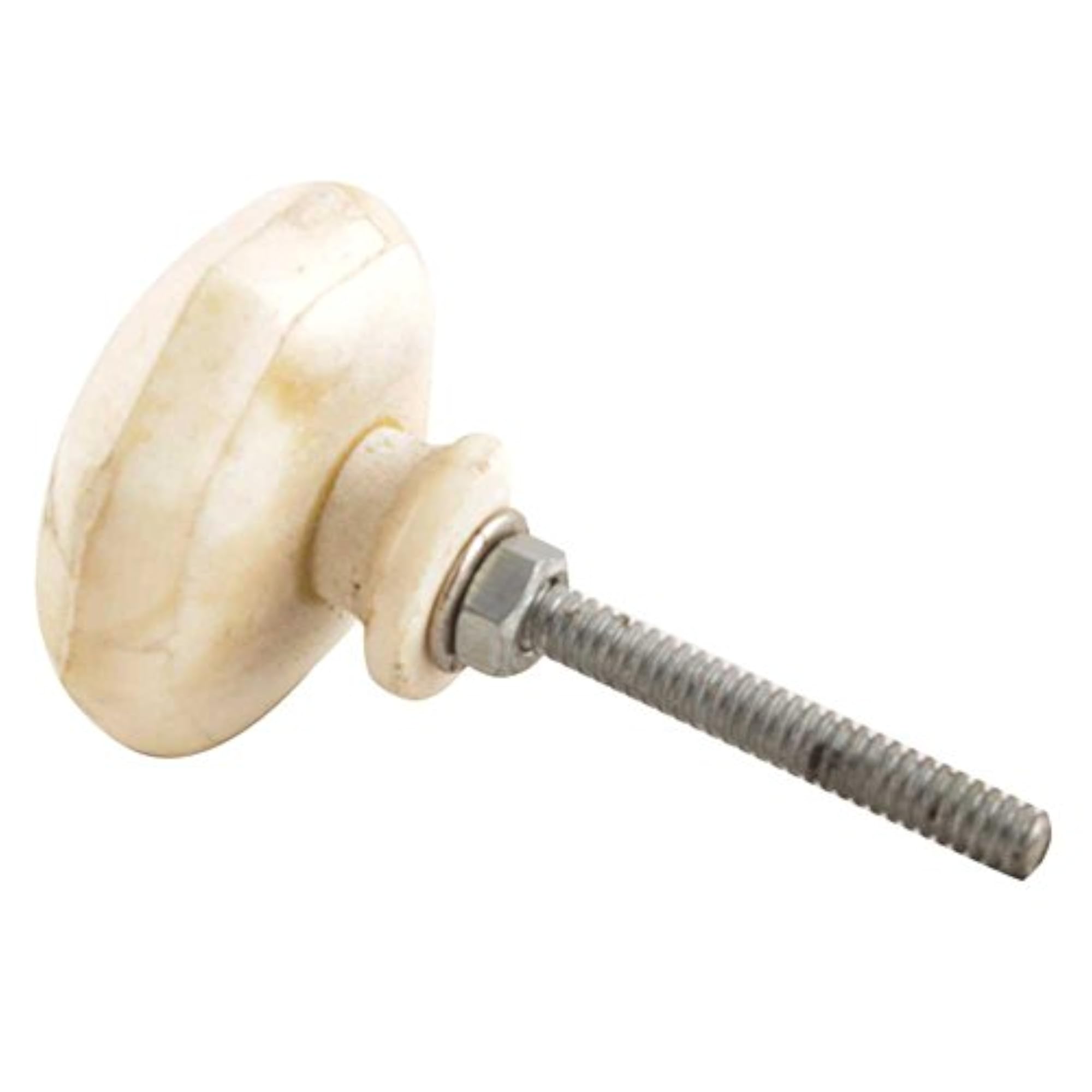Pack of 2 Cream Cupboard Door Knob, Luxurious Octagonal Design