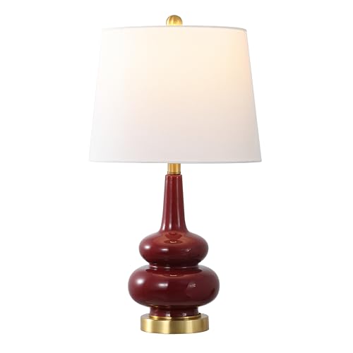 SAFAVIEH Lighting Collection Evie 23-inch Cranberry Ceramic Table Lamp (LED