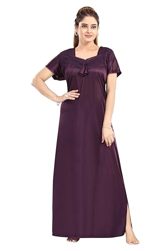 LIFE-TALE Women's Satin Nighy/Maxi/Gown/Night Wear
