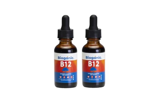 Dúo Pack Vitamina B12 Bioganic | Suplemento Alimenticio con Sabor Arándano | 2 Envases de Vitamina Líquida Sublingual | 120 Porciones por envase de 30 ml |...