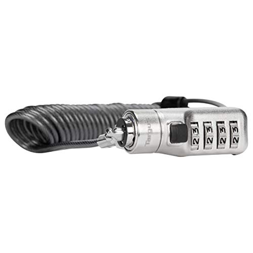 Image of Targus DEFCON 3-in-1 Lock, Resettable Coiled Combination Retail Lock for Laptop Computer and Desktop Security Cable (ASP86CCLGL)