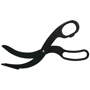 FACKELMANN 40198 Pizzaschaar, Plastic Pizzasnijder, Schaar voor gecoate Platen en Pannen (Kleur: Zwart), Hoeveelheid: 1 stuk