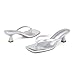Goderci Kitten Flip Flop Thong Low Heels for Women Square Open Toe Slip On Heeled Sandals(9,Sliver)