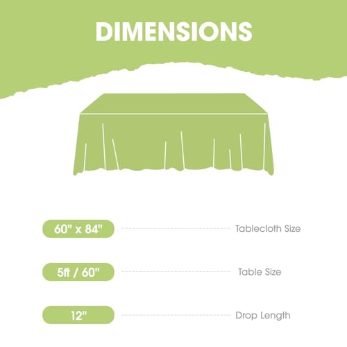Image of Pureegg Polyester Tablecloth 60 inch x 84 inch Reusable & Washable Red