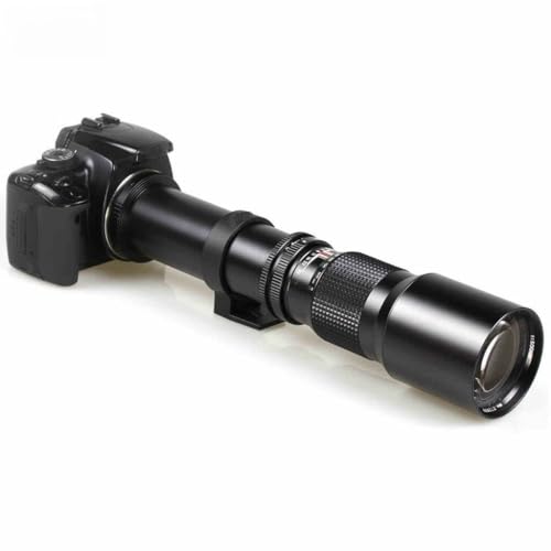 JINTU 500mm-1000mm f/8 Téléobjectif Manuel Caméra Lentille pour Canon EF EOS 7D, 60D, EOS Rebel SL1, T1i, T2i, T3, T3i, T4i, T5i, XS, XSi, XT, XTi 4000D...