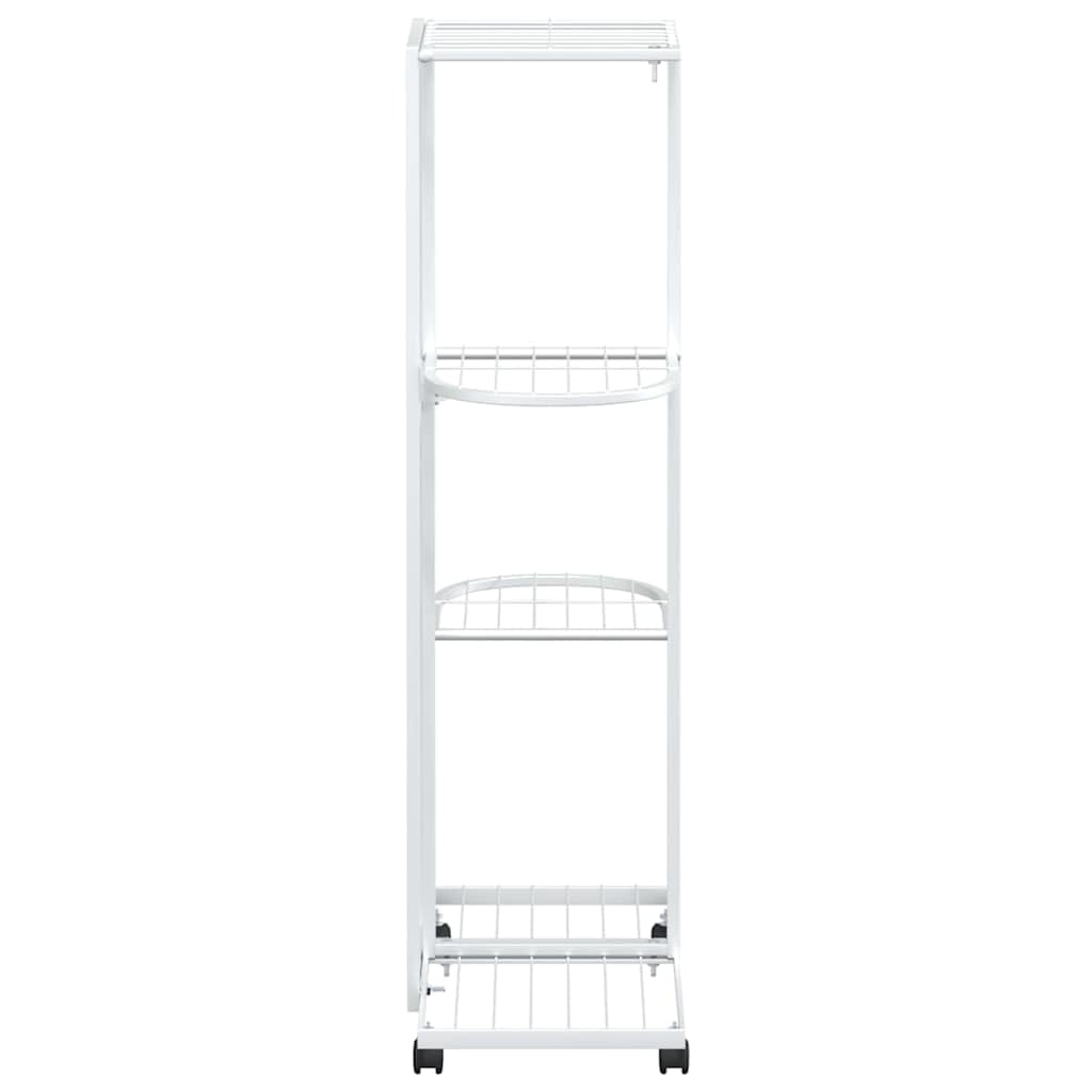 SYDE Stojak na kwiaty 4 poziomy żelaza biały 44 x 23 x 80 cm