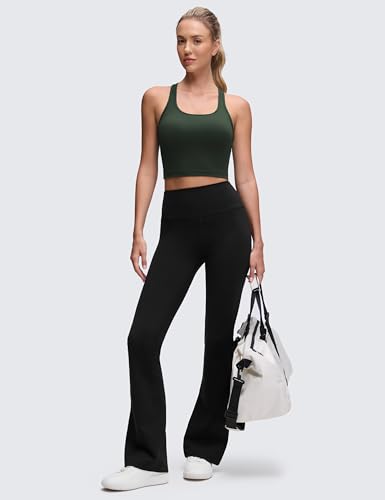 Image of CRZ YOGA Butterluxe Racerback Crop Tank Tops | Light Support, Removable Pads, Yoga, Extremely Soft, Scoop Neck, Longline Sports Bras for Women