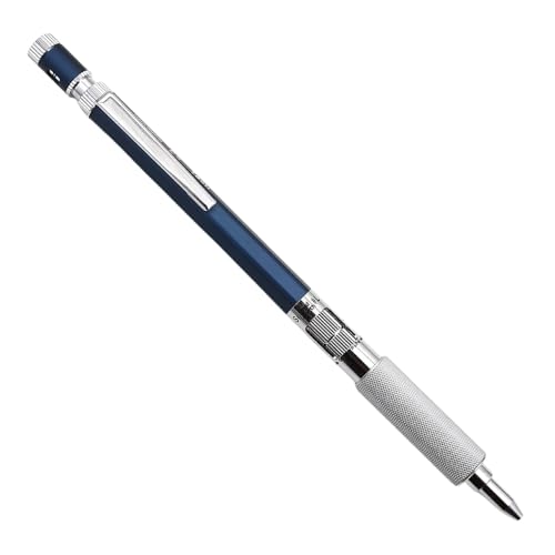 Image of OHTO MS01 0.3mm Mechanical Pencil - Precision Metal Drafting Pencil with Adjustable Lead Control, Knurled Grip & Durable Aluminum Navy Body | Made in Japan