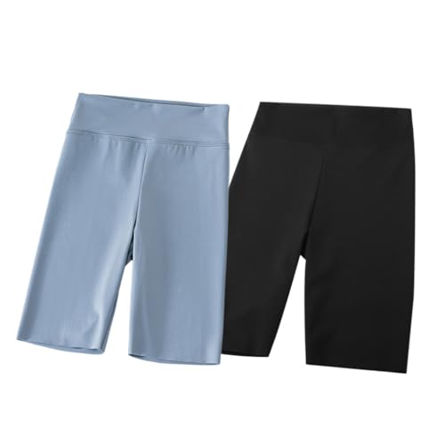 Girls Athletic Bike Shorts Kids Knee-Length Spandex Short for Workout Dance Yoga Running Volleyball