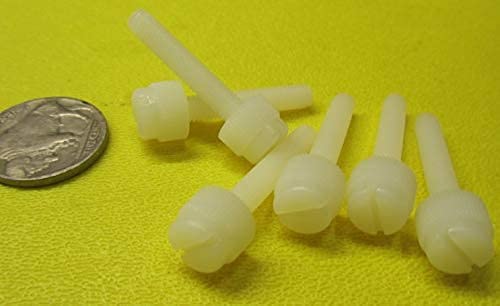 Nylon Knurled Slotted Head Thumb Screws Natural 10-32 x 1.00 Length, 100 Pcs